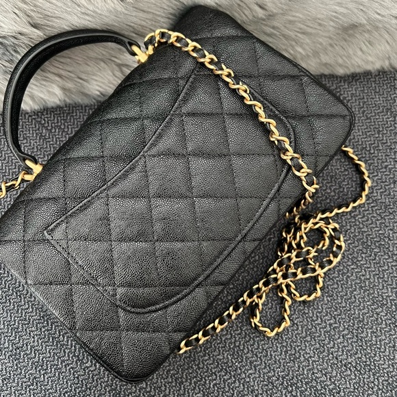 🚫SOLD ON POSH SHOW 🚫 CHANEL Black Caviar Leather Top Handle Mini Rectangle - Picture 4 of 10